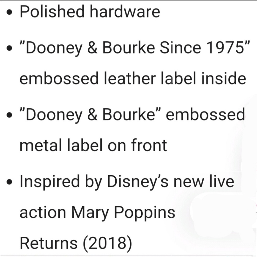 DOONEY & BOURKE DISNEY MARY POPPINS RETURNS TOTE BAG 2018 - Picture 10 of 11